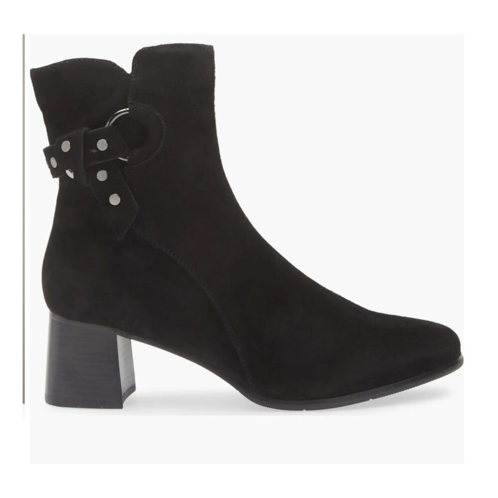 Regarde Le Ciel Ines Bootie Black Suede Silver Buckle NWOT 40 EU 9.5 US